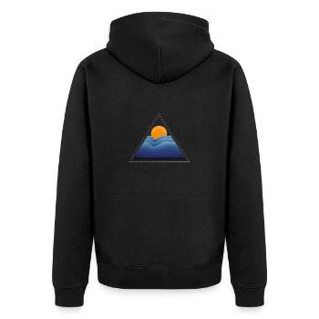 Triangle Soleil Mer Vagues Minimalistes Océan - Veste à capuche bio Premium Unisexe - noir - Dos - Nico (187cm)