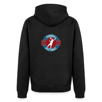 Federball Was Sonst Spieler Liebhaber Federballer - Unisex Premium Bio Zip Hoodie - Schwarz - Hinten - Nico (187cm)