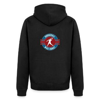 Dodgeball Dodgeballer Dodgeballfan Völkerball - Unisex Premium Bio Zip Hoodie - Schwarz - Hinten - Nico (187cm)