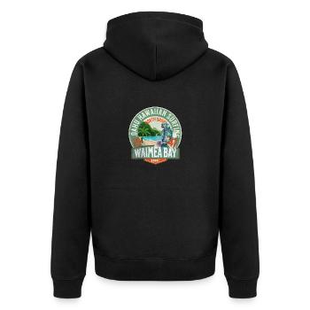 Oahu hawaiian surfing - Unisex Premium Organic Zip Hoodie - black - Back - Nico (187cm)