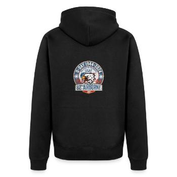 D Day 82 em airborne - Unisex Premium Organic Zip Hoodie - black - Back - Nico (187cm)