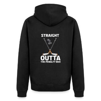Joueur de hockey sur glace tout droit sorti de la boîte de pénalité - Veste à capuche bio Premium Unisexe - noir - Dos - Nico (187cm)
