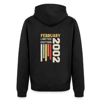 February 2002 - February 2002 Birthday Gift - Unisex Premium Organic Zip Hoodie - black - Back - Nico (187cm)