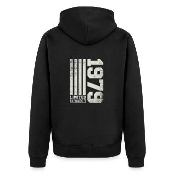 1979 Vintage né Vintage cadeau d’anniversaire - Veste à capuche bio Premium Unisexe - noir - Dos - Nico (187cm)