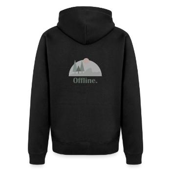 Mountains, Climbers, Nature, Adventure - Unisex Premium Organic Zip Hoodie - black - Back - Nico (187cm)