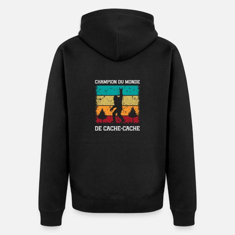 champion du monde de cache-cache - Veste à capuche bio Premium Unisexe - noir