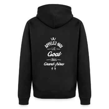 Appelez moi le Goat des Grand frères - Veste à capuche bio Premium Unisexe - noir - Dos - Nico (187cm)
