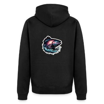 Poisson galactique - Veste à capuche bio Premium Unisexe - noir - Dos - Nico (187cm)