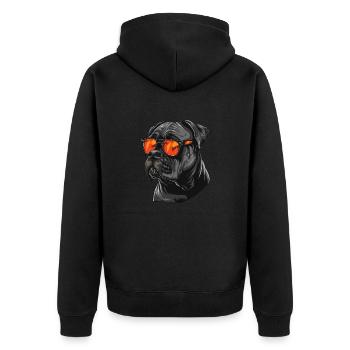 Cane Corso Italiano, Dog, Sunglasses, Summer - Unisex Premium Organic Zip Hoodie - black - Back - Nico (187cm)