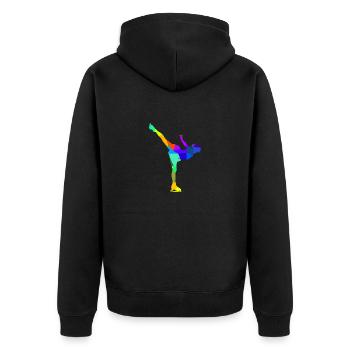 Patinage artistique Patin à glace Polygone arc-en-ciel - Veste à capuche bio Premium Unisexe - noir - Dos - Nico (187cm)