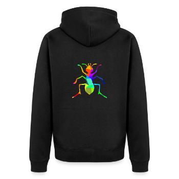 Ameise Insekt Regenbogen Tiere Polygon - Unisex Premium Bio Zip Hoodie - Schwarz - Hinten - Nico (187cm)