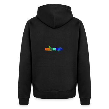 Kreuzfahrtschiff Regenbogen Polygon Schiffe - Unisex Premium Bio Zip Hoodie - Schwarz - Hinten - Nico (187cm)