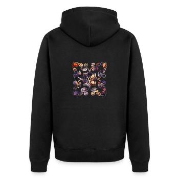 Botanical Tshirt Floral Shirt Gift Idea - Unisex Premium Organic Zip Hoodie - black - Back - Nico (187cm)