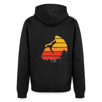 Wall Climbing Rock Climbing - Unisex Premium Organic Zip Hoodie - black - Back - Nico (187cm)