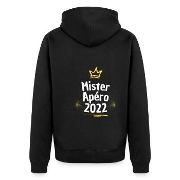 Mister apéro 2022 - Veste à capuche bio Premium Unisexe - noir - Dos - Nico (187cm)