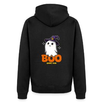 Ghost club Halloween - Unisex Premium Organic Zip Hoodie - black - Back - Nico (187cm)