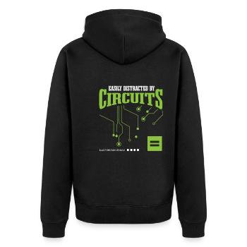 Distrait par les circuits Electrician Electric - Veste à capuche bio Premium Unisexe - noir - Dos - Nico (187cm)