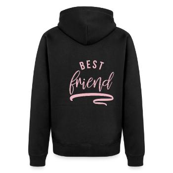 Partner Look Couple Partner Couple Couple Family - Unisex Premium Organic Zip Hoodie - black - Back - Nico (187cm)