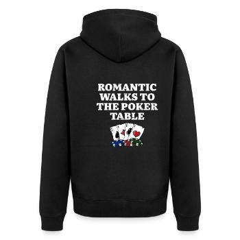 Romantic Walks to the Poker Table Funny Couples - Unisex Premium Bio Zip Hoodie - Schwarz - Hinten - Nico (187cm)