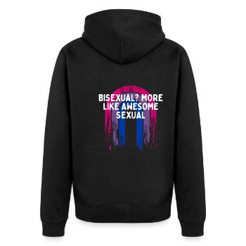 Plus comme Awesome Sexual Bisexual LGBTQ Bi Pride - Veste à capuche bio Premium Unisexe - noir - Dos - Nico (187cm)