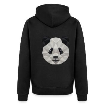 Pandabär-Kunst, niedliches künstlerisches - Unisex Premium Bio Zip Hoodie - Schwarz - Hinten - Nico (187cm)