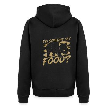 Quelqu'un dit « faim de nourriture », proverbe - Veste à capuche bio Premium Unisexe - noir - Dos - Nico (187cm)