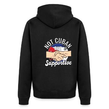 Pas cubain mais un voyageur de pays solidaire Cuba - Veste à capuche bio Premium Unisexe - noir - Dos - Nico (187cm)