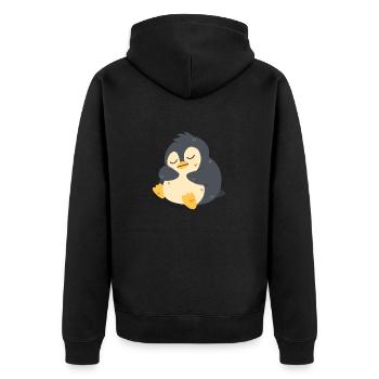 Penguin sleeps - Unisex Premium Organic Zip Hoodie - black - Back - Nico (187cm)