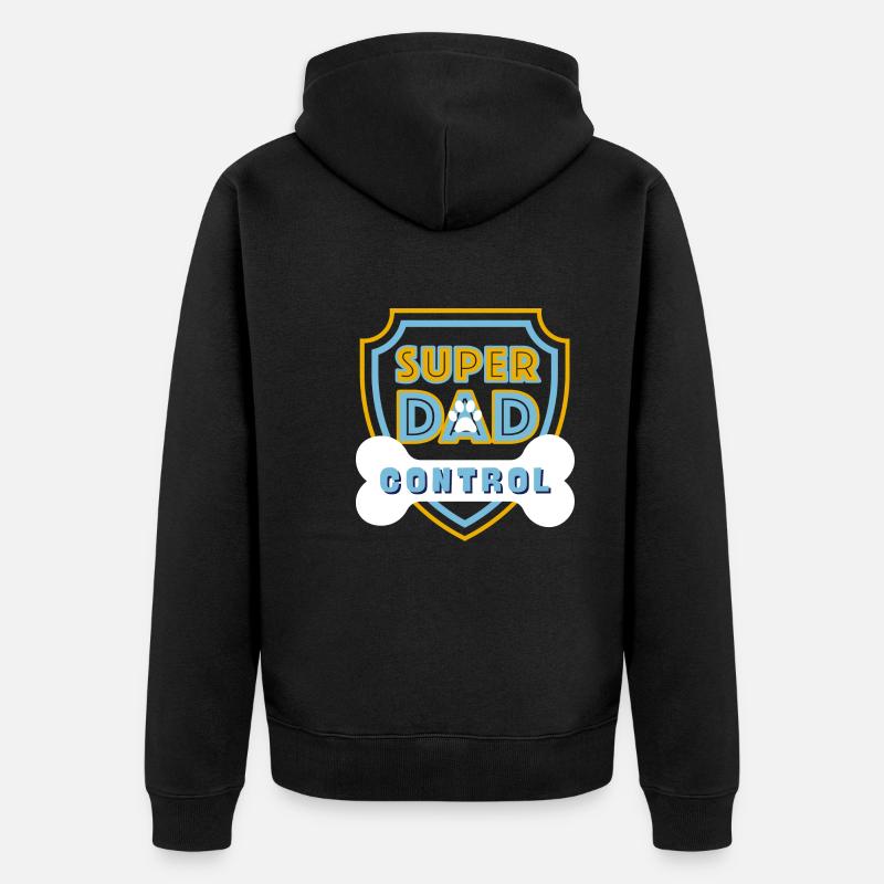Super Dad Control Bleu Clair - Veste à capuche bio Premium Unisexe - noir