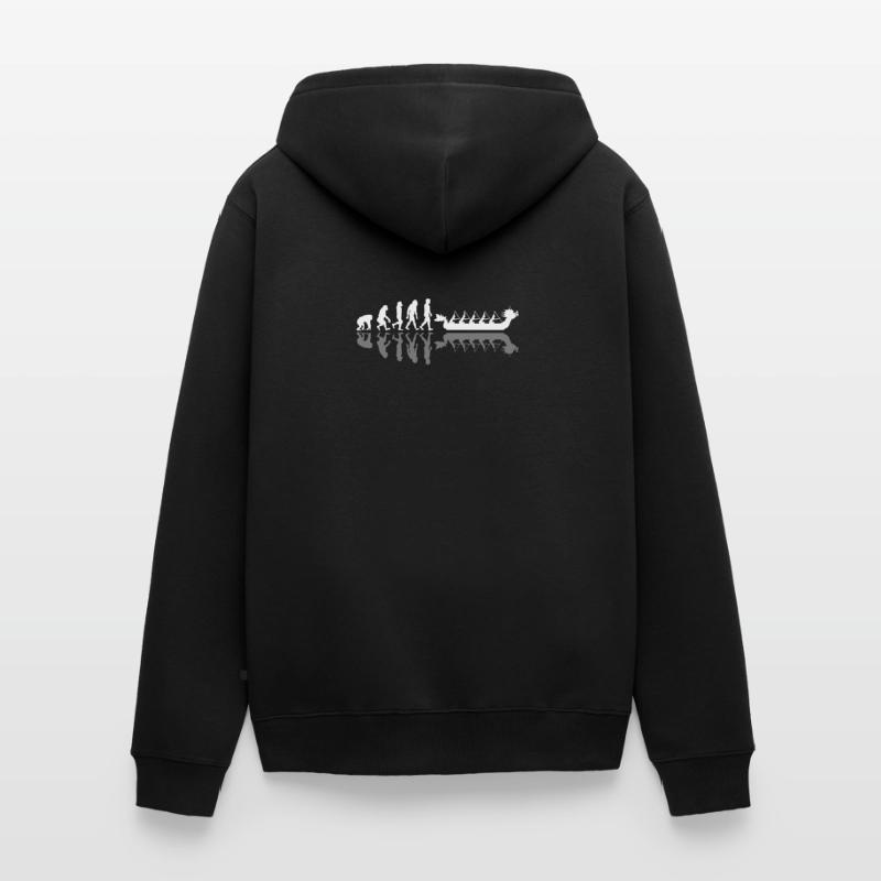 Drachenboot Evolution mit Schatten Unisex Premium Bio Zip Hoodie