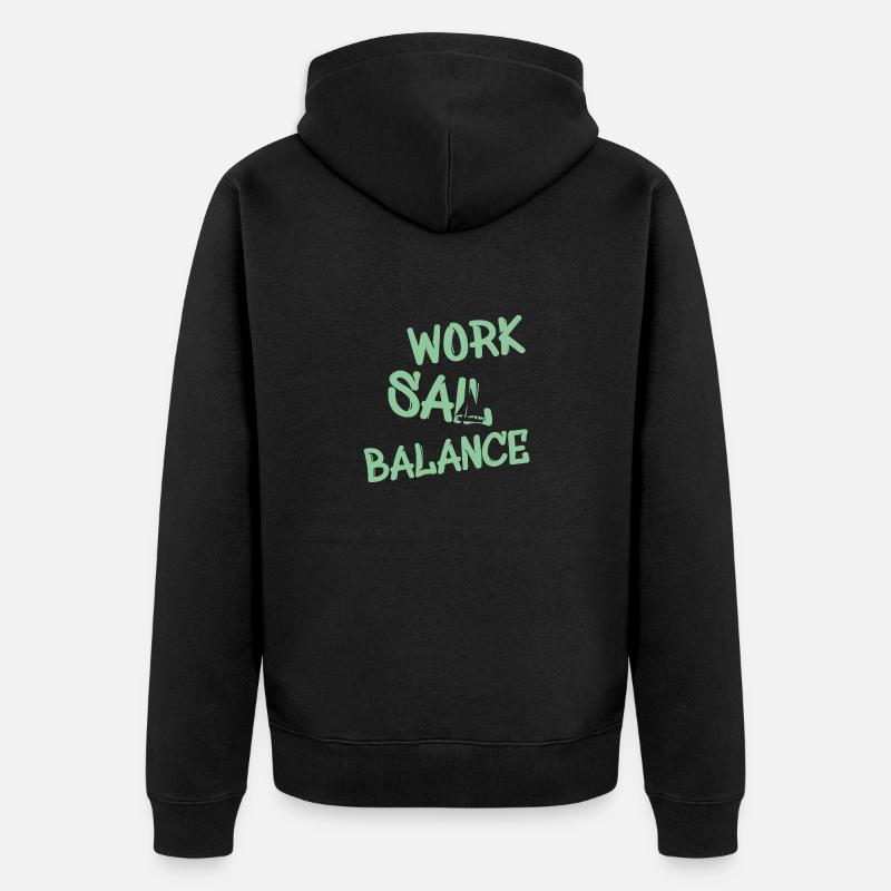 Work Sail Balance - Unisex Premium Bio Zip Hoodie - Schwarz