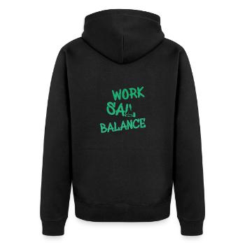 Segeldesign Segelboot Sailing - Unisex Premium Bio Zip Hoodie - Schwarz - Hinten - Nico (187cm)