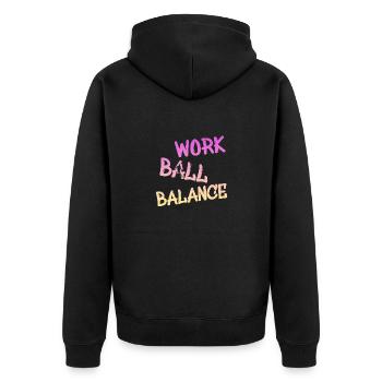 Basketball, Streetball, Work Ball Balance, Bball - Unisex Premium Bio Zip Hoodie - Schwarz - Hinten - Nico (187cm)