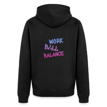 Basketball, Streetball - Unisex Premium Bio Zip Hoodie - Schwarz - Hinten - Nico (187cm)