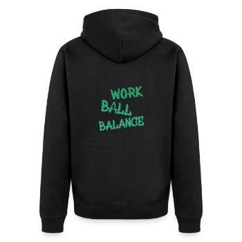 Basketball - Unisex Premium Bio Zip Hoodie - Schwarz - Hinten - Nico (187cm)