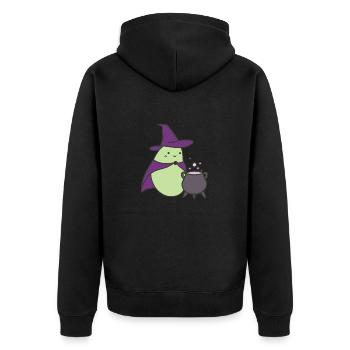 Sweet Hallobean - Unisex Premium Organic Zip Hoodie - black - Back - Nico (187cm)