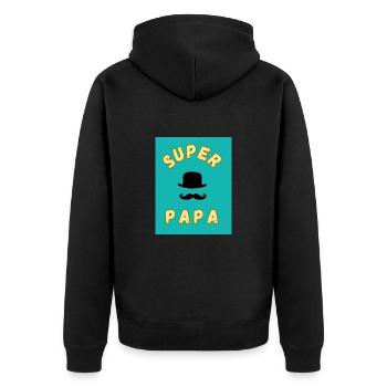 BONNE FÊTE PAPA. PAPA. FÊTE DES PÈRES. BONNE FÊTE - Veste à capuche bio Premium Unisexe - noir - Dos - Nico (187cm)