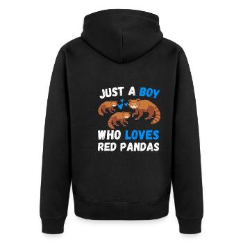 Cadeau de louveteau chinois Panda rouge - Veste à capuche bio Premium Unisexe - noir - Dos - Nico (187cm)