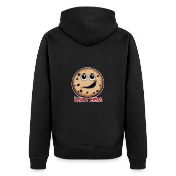 Je déteste Noël Gâteau aux biscuits en colère Noël - Veste à capuche bio Premium Unisexe - noir - Dos - Nico (187cm)
