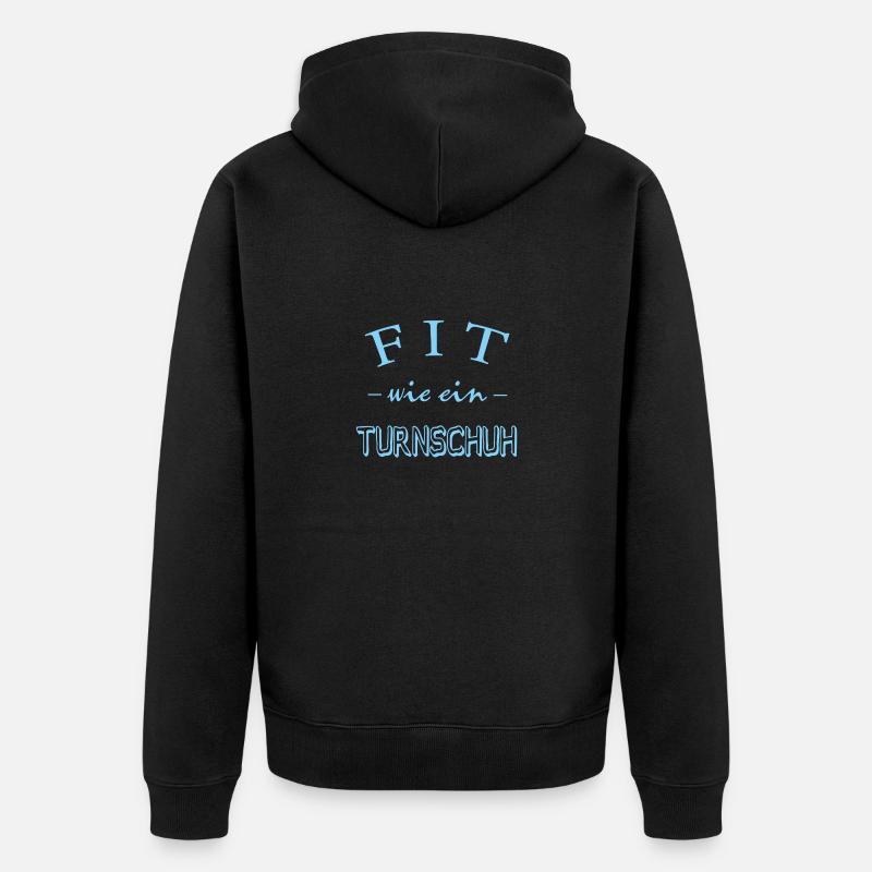 Fit wie ein Turnschuh - Unisex Premium Bio Zip Hoodie - Schwarz