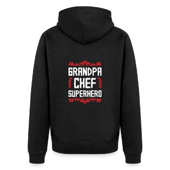 Grand-père chef super-héros - Veste à capuche bio Premium Unisexe - noir - Dos - Nico (187cm)