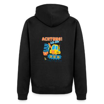 Ich bin 3 Geburtstag des Baggers, Geschenk 3 - Unisex Premium Bio Zip Hoodie - Schwarz - Hinten - Nico (187cm)