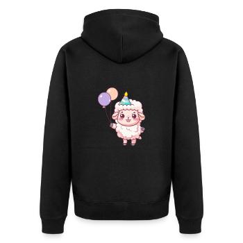 Mouton Anniversaire Bébé - Veste à capuche bio Premium Unisexe - noir - Dos - Nico (187cm)