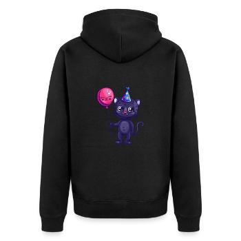 Panther Geburtstag Baby - Unisex Premium Bio Zip Hoodie - Schwarz - Hinten - Nico (187cm)