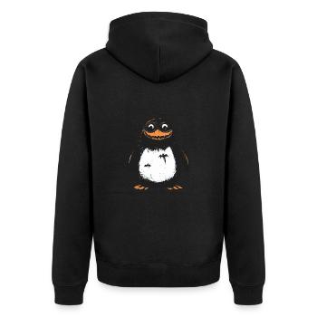 Pingouin Halloween Bande dessinée drôle - Veste à capuche bio Premium Unisexe - noir - Dos - Nico (187cm)