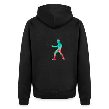 Escrime et escrime PopArt - Veste à capuche bio Premium Unisexe - noir - Dos - Nico (187cm)