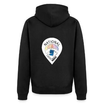 Buchwoche Freund der Bücher - Unisex Premium Bio Zip Hoodie - Schwarz - Hinten - Nico (187cm)