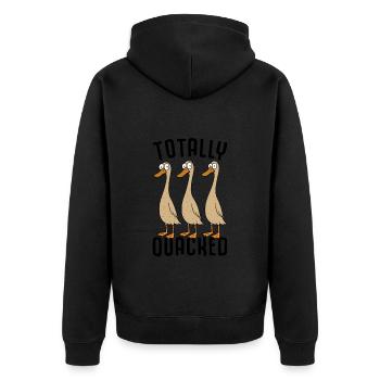 Runner Duck Duck Duck Duck Coop Gift - Unisex Premium Organic Zip Hoodie - black - Back - Nico (187cm)