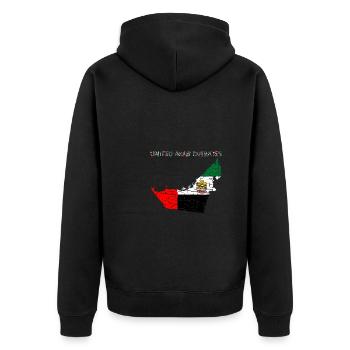 Émirats arabes unis Carte Drapeau EAU Dubaï - Veste à capuche bio Premium Unisexe - noir - Dos - Nico (187cm)