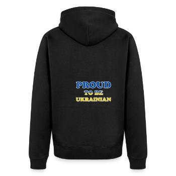 Fier d’être ukrainien Kiev Peace Peace Pride - Veste à capuche bio Premium Unisexe - noir - Dos - Nico (187cm)